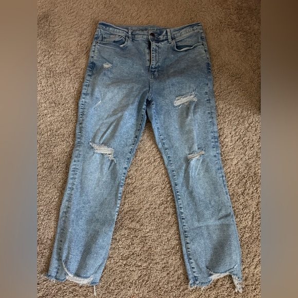 a.n.a Denim - a.n.a Blue Cropped Flare Jeans